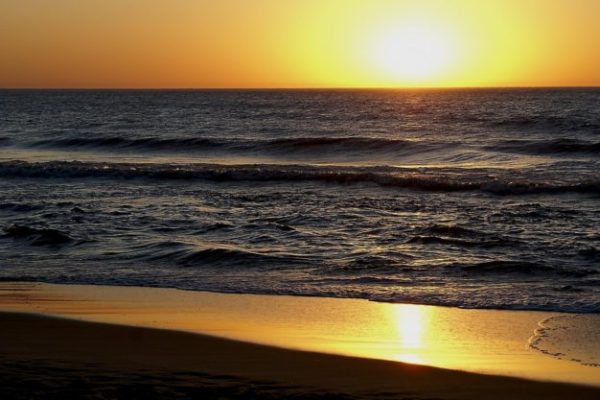 sunset, beach-front view, beach