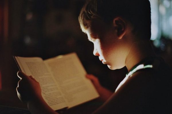 boy, book, reading